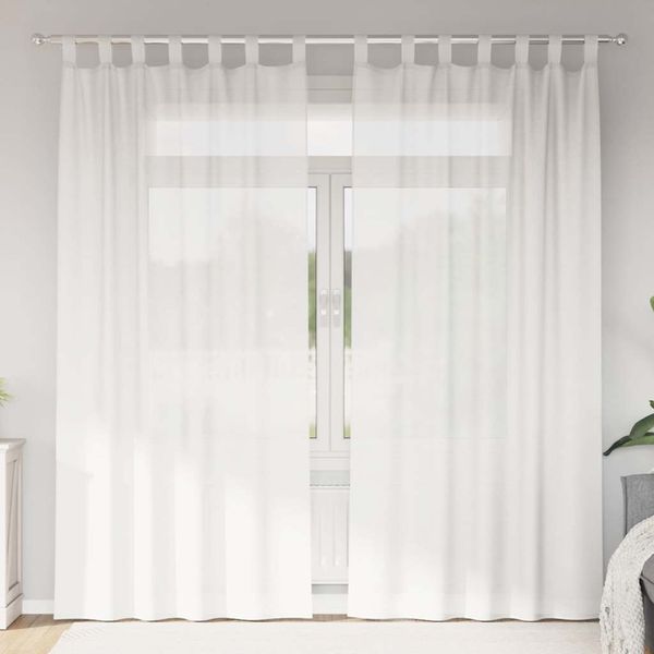 vidaXL Voile Vorhänge mit Schlaufen 2 Stk. Weiß 140x225 cm 4102333