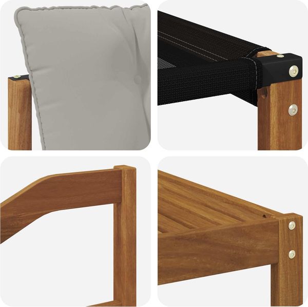 vidaXL Outdoor-Sofagarnitur mit Kissen 9 pcs Natürlich und Hellgrau 3368986 Bild 11