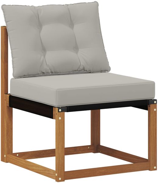 vidaXL Outdoor-Sofagarnitur mit Kissen 9 pcs Natürlich und Hellgrau 3368986 Bild 4