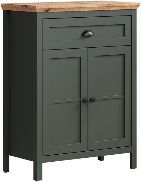 Kommode >Stanton< in Tannengrün / Eiche - 77x102x39cm (BxHxT)