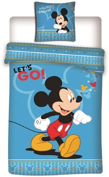 Disney Mickey Bettwäsche-Set 140x200 cm Microfaser Bettbezug und 63x63 cm Kissenbezug