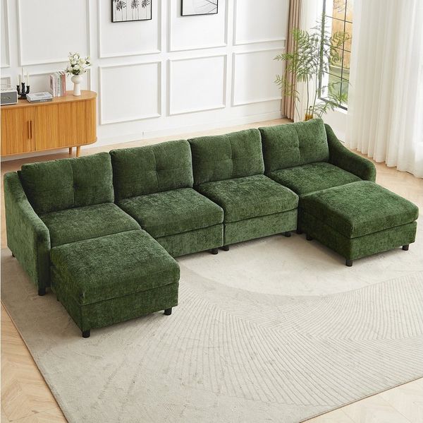 Jiexi Wohnlandschaft Ecksofa Mit Schlaffunktion Kordsofa, L oder U Form Couch