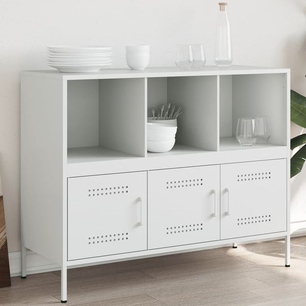 vidaXL Sideboard Weiß 100,5x39x79 cm Stahl 843095