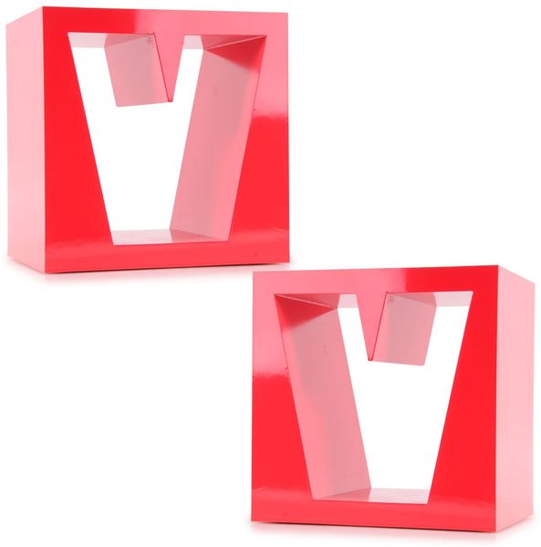 2er Set MDF Wohnzimmerregale im V Design
