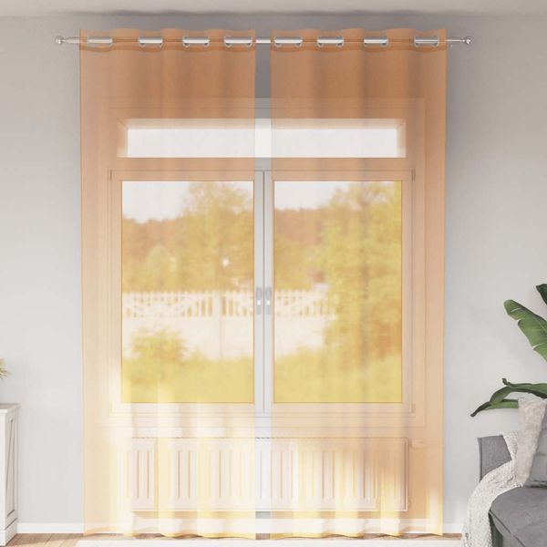 vidaXL Voile Vorhänge mit Ösen 2 Stk. Orange 140x260 cm 4102093
