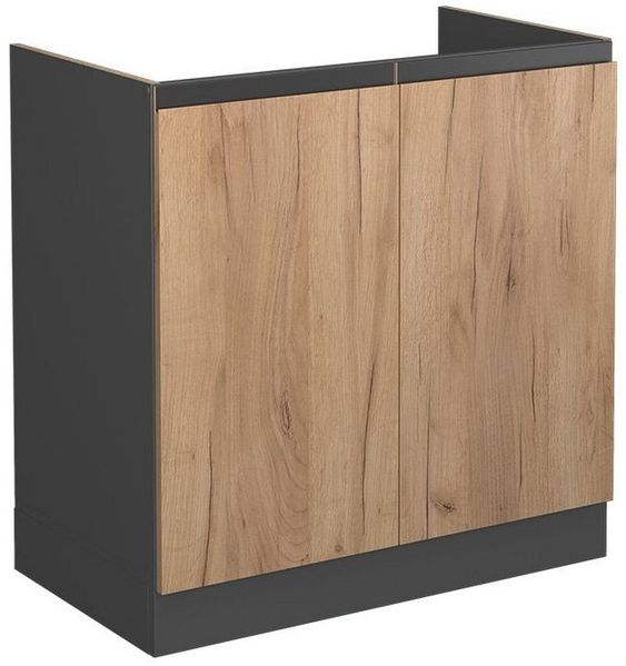 Küchenunterschrank R-Line Goldkraft Eiche 80 cm J-Shape, ohne Arbeitsplatte Vicco Bild 5