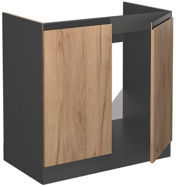 Küchenunterschrank R-Line Goldkraft Eiche 80 cm J-Shape, ohne Arbeitsplatte Vicco Bild 3