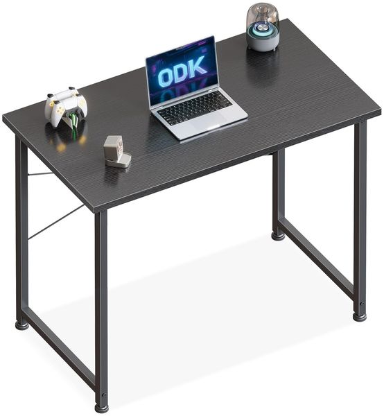 ODK Kleiner Schreibtisch, 80×40cm Computertisch Bürotisch für Arbeitszimmer, Schlafzimmer, Wohnzimmer,Büro, Schreibtisch Klein Modern Holz PC Tisch Officetisch für Home, Office, Schwarz