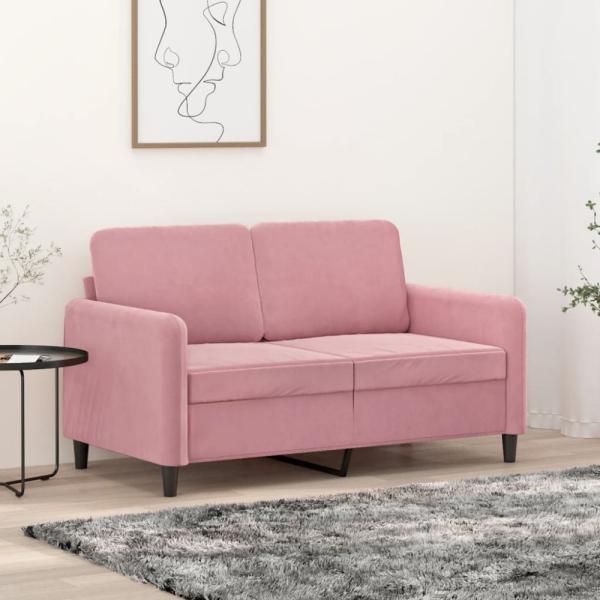 vidaXL 2-Sitzer-Sofa Rosa 120 cm Samt