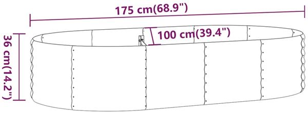 vidaXL Hochbeet Verzinkter Stahl 175x100x36 cm Anthrazit 318991 Bild 6