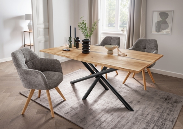 Epoxidharz Esstisch 200x100cm "Toronto" Wildeiche massiv