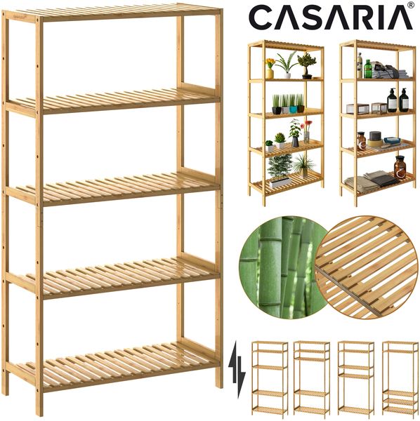 CASARIA® Standregal Bad Badregal Holz Bambus 5 Etagen