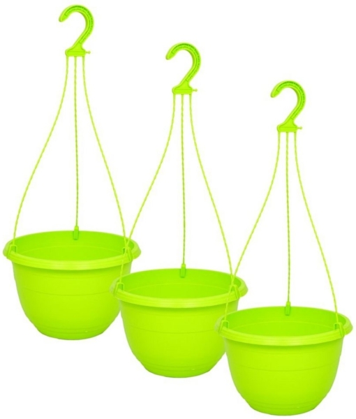 Heimwerkercenter Blumentopf MePla 3 Stück Ampel ORION - Blumenampel ø25cm - Gelbgrün