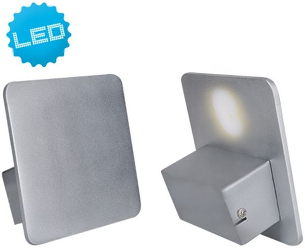 LED Wandleuchte, IP23, Badezimmer, grau, warmweiß, H 14cm
