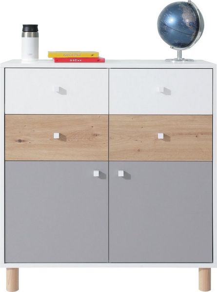 Masseno Kommode SANNIO 85 cm Sideboard Weiß