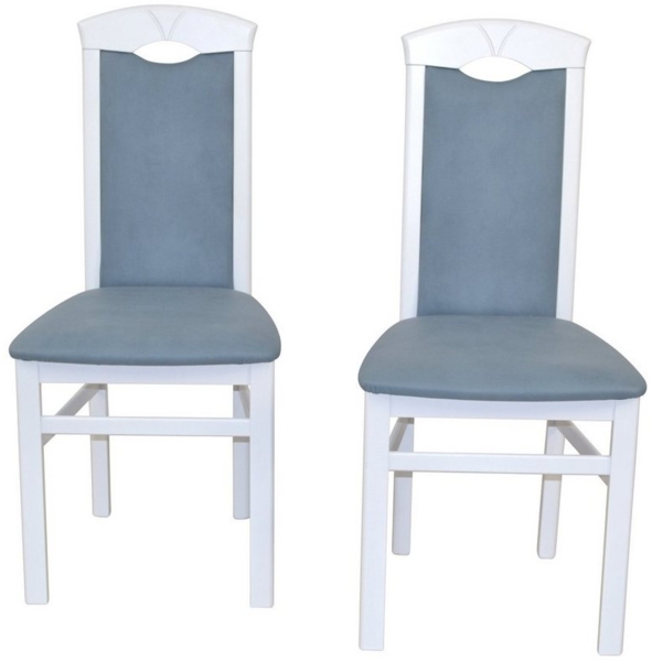Esszimmerstuhl im 2er-Set "Köln" weiß/blau