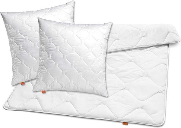 sleepling Bettdecke + Kopfkissen Bettwaren Set, 135x200 cm, 155x220 cm und weitere Größen, Füllung: 100% Polyester, Bezug: 100% Polyester, für Sommer und Winter, Ökotex 100