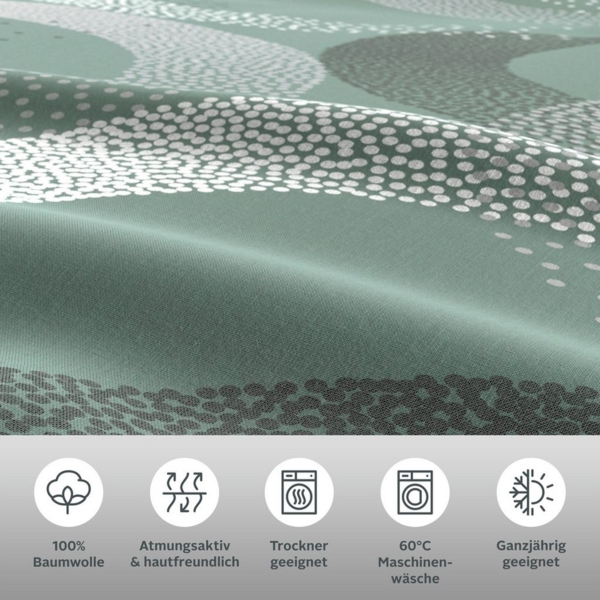 my home Bettwäsche Balisa, Linon, 2 teilig, ab Größe 135x200 cm, aus 100% Baumwolle, Bettwäsche mit Kreisen Bild 2