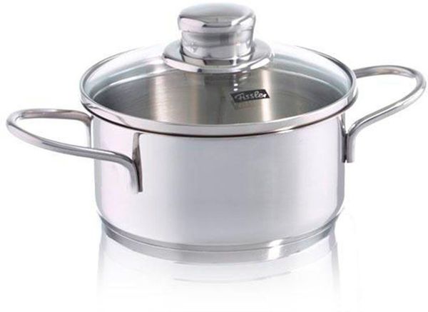 Fissler Kochtopf Häppchen, Edelstahl 18/10 (2-tlg), Induktions-geeignet, inklusive Glasdeckel
