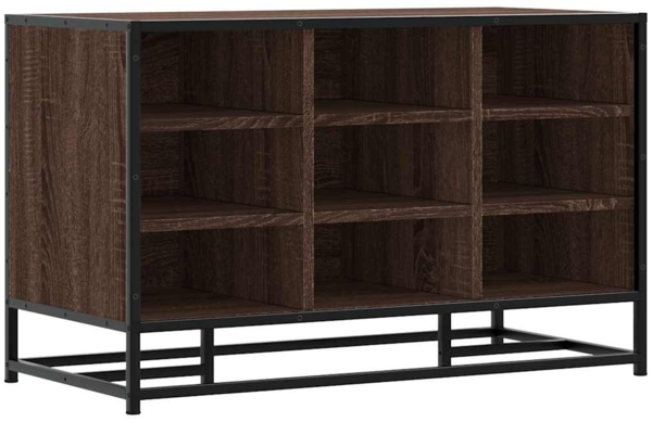 vidaXL Schuhbank Braun Eichen-Optik 84x40x53,5 cm Holzwerkstoff Metall 849233