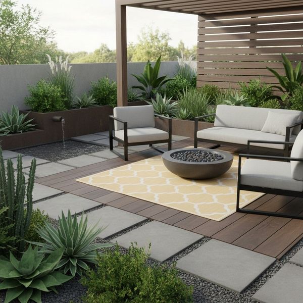 Jet-Line Outdoorteppich Garten Outdoor Kunststoffteppich Kate 120x180cm vo