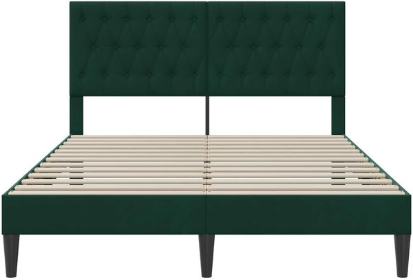 vidaXL Bettrahmen mit Kopfteil Dunkelgrün 140 x 200 cm Samt 42027669 Bild 4