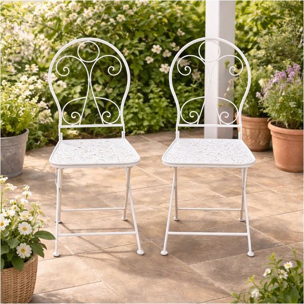 HTI-Living Gartenstuhl Gartenstuhl 2er-Set Solea Weiß (Set, 2 St)