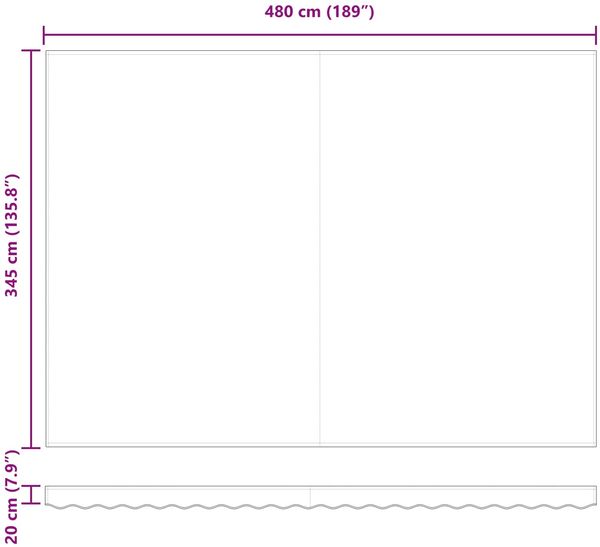 vidaXL Ausziehbare Markise Mehrfarbig 500 x 350 cm Stoff und Aluminium 3331515 Bild 12