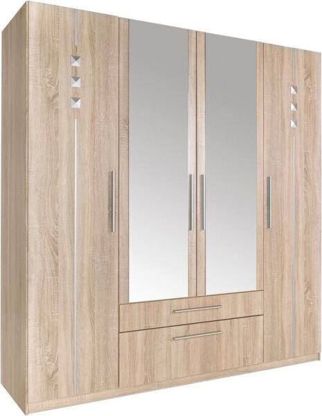 priess Kleiderschrank 1-bis 5-türig, mit silberfarbigen Applikationen