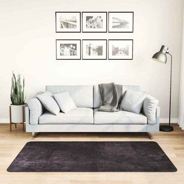 vidaXL Teppich Waschbar 80x150 cm Anthrazit 337952
