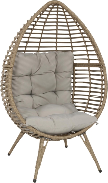 Lesli Living Gartensessel CHILL Sitzei Egg Polyrattan Stroh
