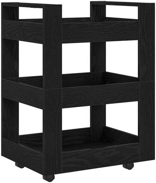 vidaXL Küchentrolley Schwarz Eichen-Optik 60 x 45 x 80 cm 862119