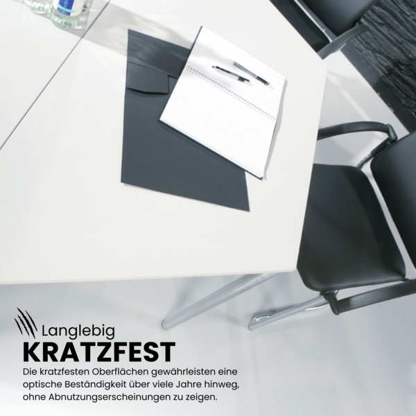 bümö Multifunktionstisch Buche, Tisch 120 x 80 cm, Tischfuß verchromt - einfacher Tisch klein, Besprechungstisch System D-Serie, Konferenztisch, Meetingtisch, Mehrzwecktisch, Pausentisch, DR12-6-C Bild 2