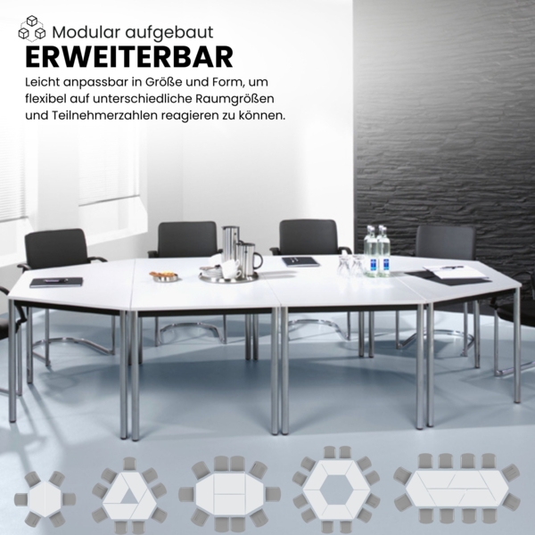 bümö Multifunktionstisch Buche, Tisch 120 x 80 cm, Tischfuß verchromt - einfacher Tisch klein, Besprechungstisch System D-Serie, Konferenztisch, Meetingtisch, Mehrzwecktisch, Pausentisch, DR12-6-C Bild 6