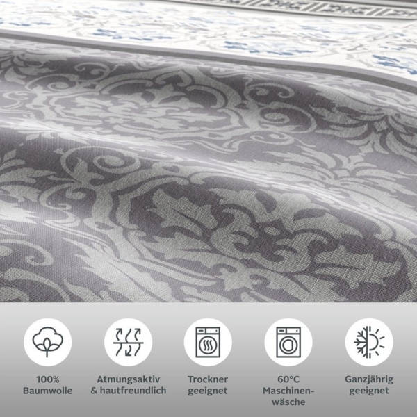 Home affaire Bettwäsche Cremona, Linon, romantische Bettwäsche in verschiedenen Qualitäten, ab Gr. 135x200 cm Bild 2