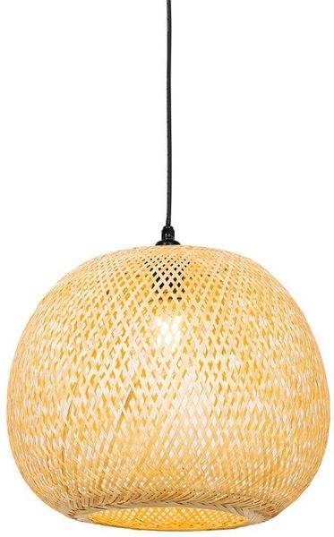 Qazqa Außen-Deckenleuchte Rafael, ohne Leuchtmittel, E27, Naturel, Orientalisch, Bamboo, 1-flammig