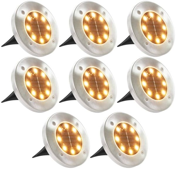 vidaXL Solar-Bodenleuchten 8 Stk. LED Warmweiß 44417