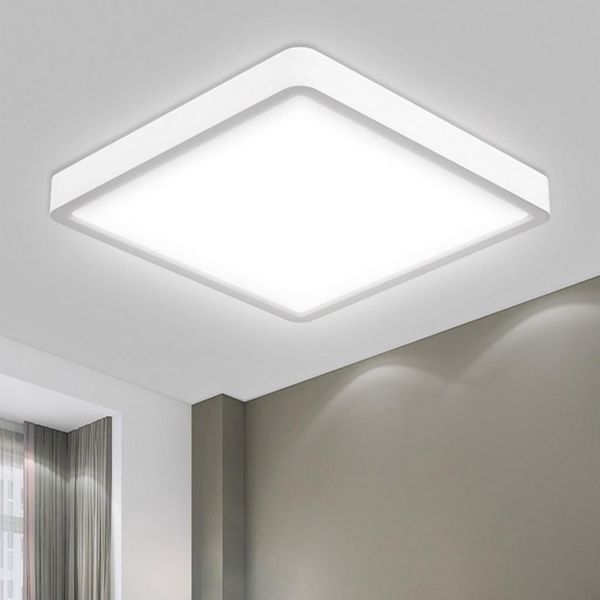 LQWELL LED Deckenleuchte Quadrat Flach LED Deckenlampe, 18W,1600LM, LED fest integriert, Tageslichtweiß, Modern Schlicht Lampe Dünn