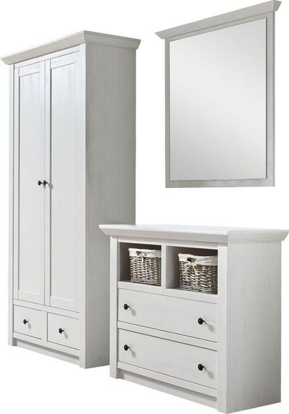 Home affaire Garderoben-Set California, (Set, 3-St), Set aus: Kommode, Garderobenschrank und Spiegel