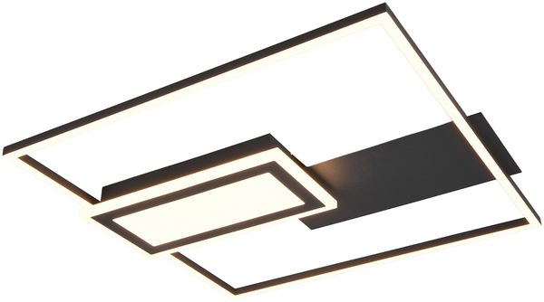 LED Deckenleuchte SPIRO mit Fernbedienung flach Schwarz, dimmbar, Breite 53cm Bild 2
