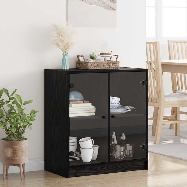 vidaXL Seitenschrank Schwarz Eichen-Optik 68 x 37 x 75,5 cm 886248