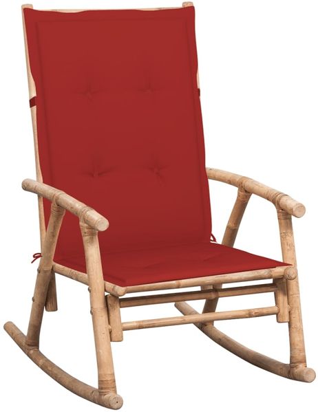 vidaXL Schaukelstuhl mit Kissen Bambus 3063909