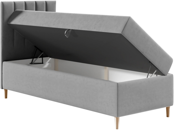 Boxspringbett Chapeni 'Junior 1' grün 80x200 cm Links Bild 3