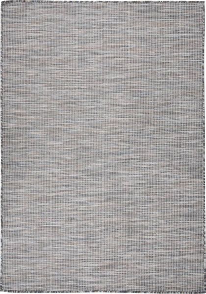 vidaXL Outdoor-Teppich Flachgewebe 140x200 cm Braun und Blau 340817