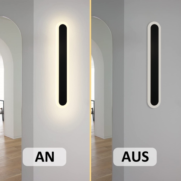 ZMH LED Wandleuchte Aussen Wandlampe: 50cm Villa Außenwandleuchte Schwarz Lang Außenlampe IP65 Wasserdicht Modern Außenleuchte10W Wandbeleuchtung für Flur Bad Schlafzimmer Garten Treppenhaus Terrasse Bild 8