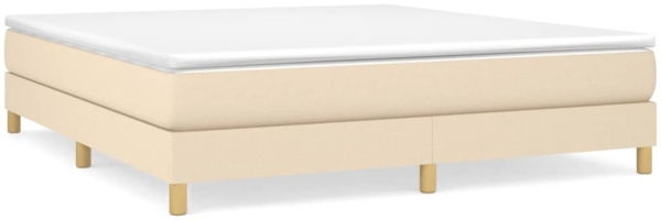 vidaXL Polsterbett, Stoff, 25,0 cm, Creme, 180x200 cm, mit Lattenrost, Natur