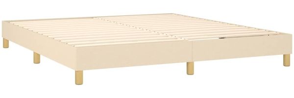 vidaXL Polsterbett, Stoff, 25,0 cm, Creme, 180x200 cm, mit Lattenrost, Natur Bild 4