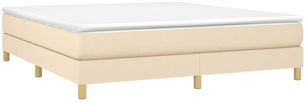 vidaXL Polsterbett, Stoff, 25,0 cm, Creme, 180x200 cm, mit Lattenrost, Natur Bild 3