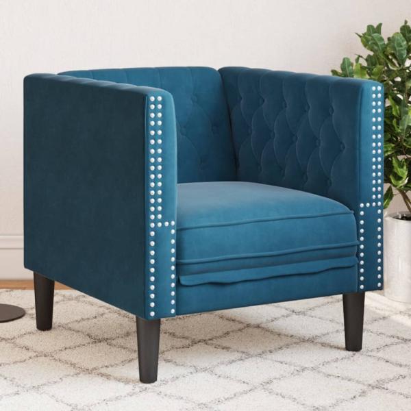 vidaXL Chesterfield-Sessel Blau Samt 372681