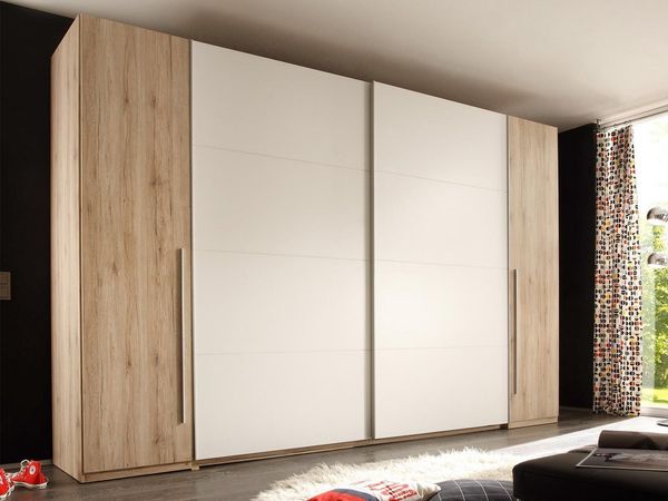 'Match 2' Schwebetürenschrank, weiß/Sanremo Eiche, 270 cm